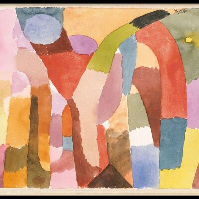 Walljar - Paul Klee - Movimento delle camere a volta - Poster con cornice / 30 x 45