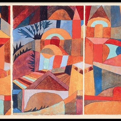 Walljar - Paul Klee - Temple Gardens - Poster met lijst / 30 x 45 cm