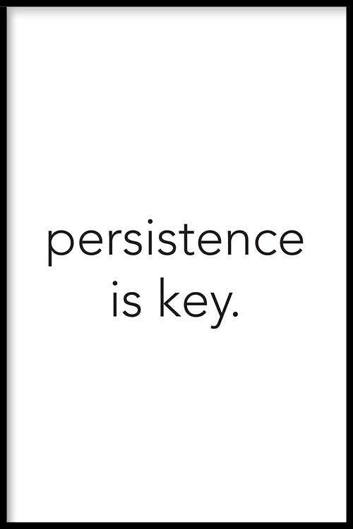 Walljar - Persistence Is Key - Poster met lijst / 20 x 30 cm