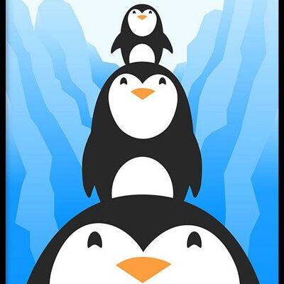 Walljar - Penguin Friends - Póster con marco / 30 x 45 cm