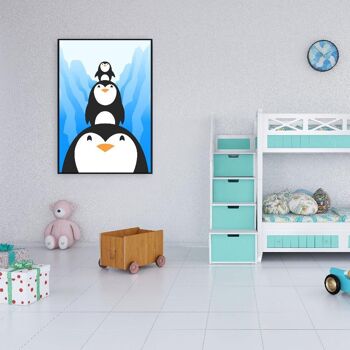 Walljar - Penguin Friends - Affiche avec cadre / 30 x 45 cm 3