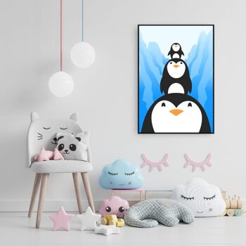 Walljar - Penguin Friends - Affiche avec cadre / 30 x 45 cm 4