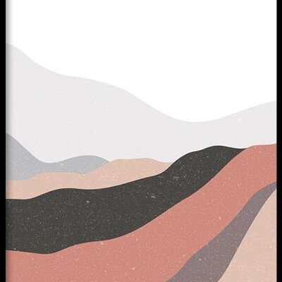 Walljar - Pink Desert Mountains - Poster mit Rahmen / 40 x 60 cm