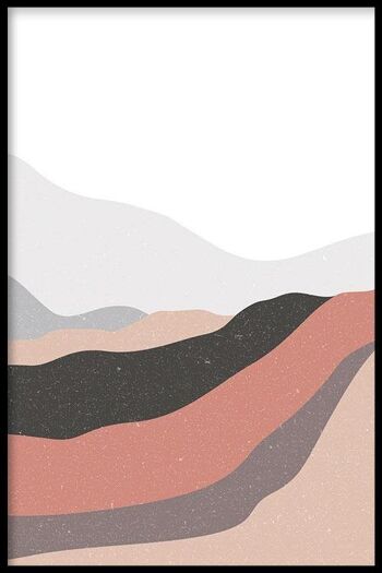 Walljar - Pink Desert Mountains - Affiche avec cadre / 40 x 60 cm 1