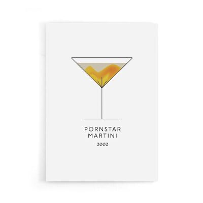 Walljar - Pornstar Martini Cocktail - White / Poster / 60 x 90 cm