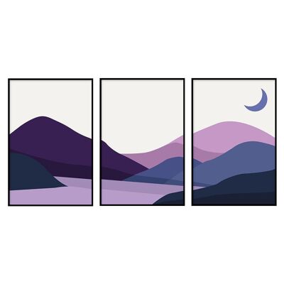 Walljar - Purple Desert - Poster with frame / 20 x 30 cm