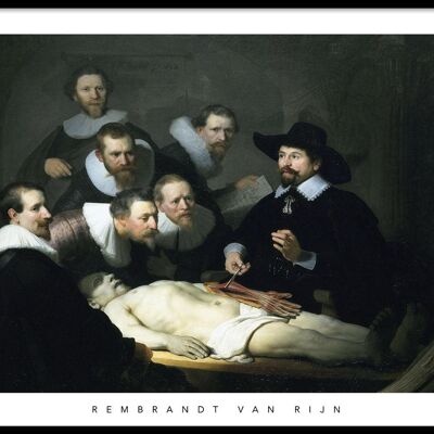 Walljar - Rembrandt van Rijn - La lezione di anatomia - Poster con cornice / 30 x 45