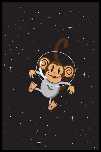 Walljar - Space Monkey - Affiche avec cadre / 20 x 30 cm 1