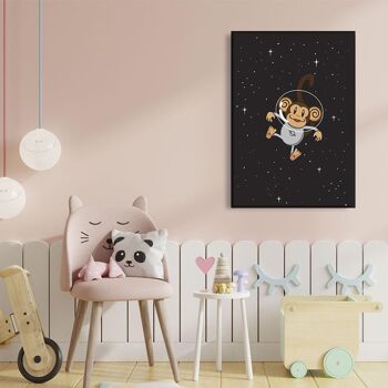 Walljar - Space Monkey - Affiche avec cadre / 20 x 30 cm 3