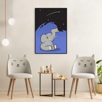 Walljar - Space Elephant - Affiche avec cadre / 40 x 60 cm 2