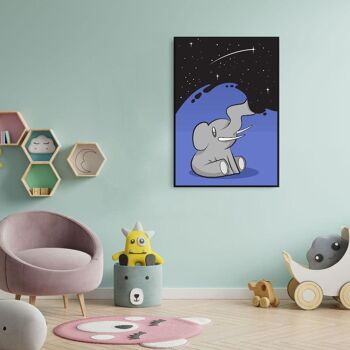 Walljar - Space Elephant - Affiche avec cadre / 40 x 60 cm 3