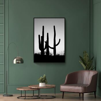 Walljar - Cactus Saguara - Affiche avec Cadre / 40 x 60 cm 2