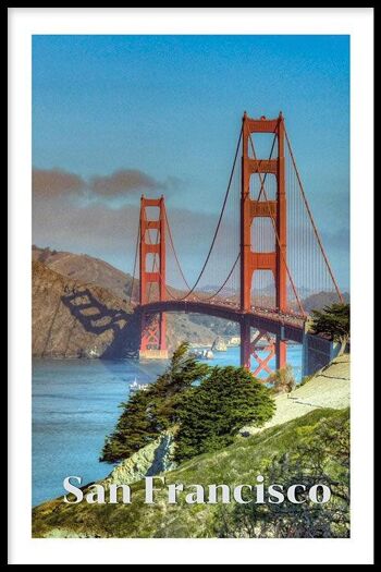 Walljar - Pont de San Francisco - Affiche avec cadre / 50 x 70 cm 1