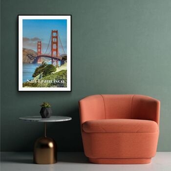 Walljar - Pont de San Francisco - Affiche avec cadre / 50 x 70 cm 2