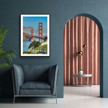 Walljar - Pont de San Francisco - Affiche avec cadre / 50 x 70 cm 3