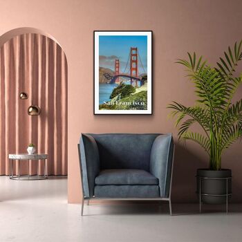 Walljar - Pont de San Francisco - Affiche avec cadre / 50 x 70 cm 4
