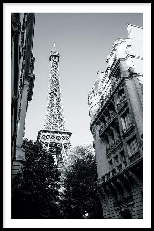 Walljar - See Through Eiffel Tower - Poster met lijst / 30 x 45 cm