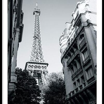 Walljar - Durchsichtiger Eiffelturm - Poster mit Rahmen / 30 x 45 cm