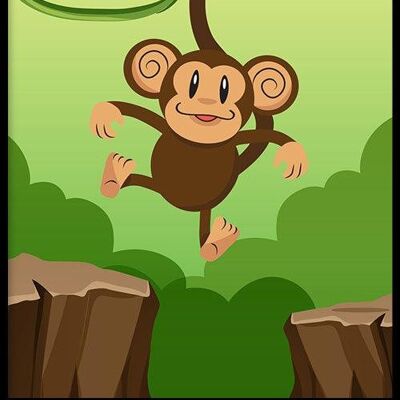 Walljar - Swinging Monkey - Poster with frame / 20 x 30 cm