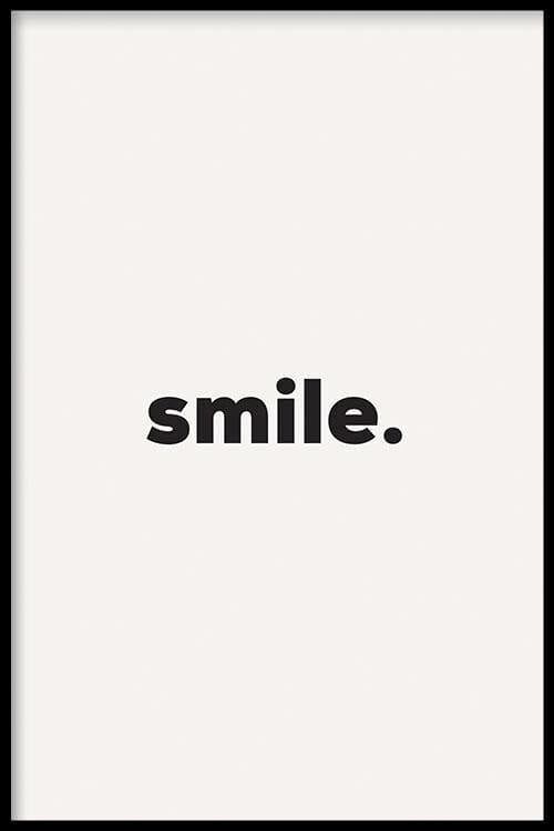 Walljar - Smile - Poster met lijst / 20 x 30 cm