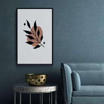 Walljar - Timbre feuille scintillante - Affiche avec cadre / 40 x 60 cm 2