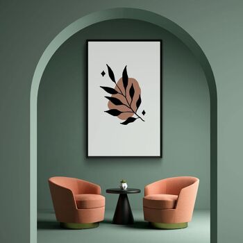 Walljar - Timbre feuille scintillante - Affiche avec cadre / 40 x 60 cm 3