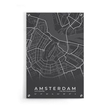 Walljar - City Map Amsterdam Centre - Blanc / Poster / 60 x 90 cm 5