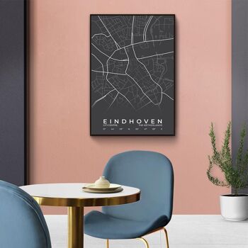 Walljar - City Map Eindhoven Centre - Blanc / Poster / 60 x 90 cm 4