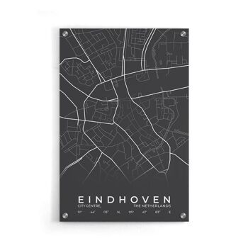 Walljar - City Map Eindhoven Centre - Blanc / Poster / 60 x 90 cm 5