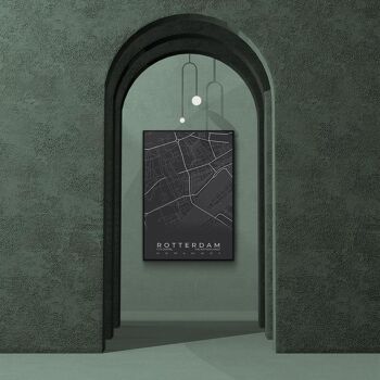 Walljar - City Map Rotterdam Centre - Blanc / Poster / 60 x 90 cm 3