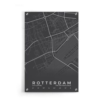 Walljar - City Map Rotterdam Centre - Blanc / Poster / 60 x 90 cm 5