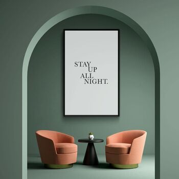 Walljar - Stay Up All Night - Affiche / 60 x 90 cm 2