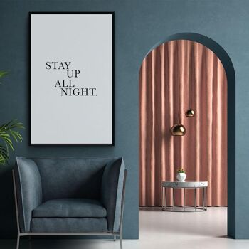 Walljar - Stay Up All Night - Affiche / 60 x 90 cm 3