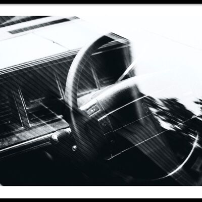 Walljar - Steering Wheel - Poster with frame / 30 x 45 cm