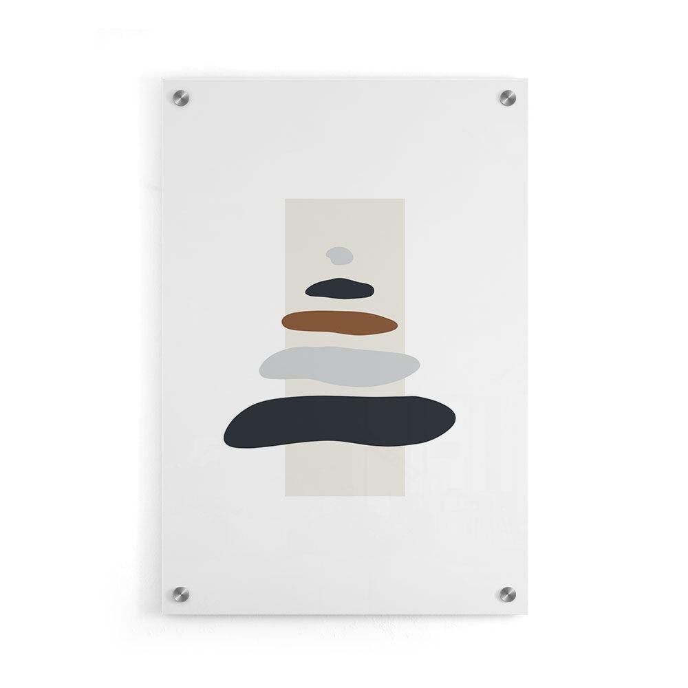 Walljar - Stones Shapes - Plexiglass / 30 x 45 cm