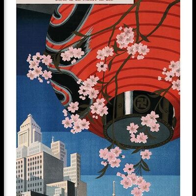 Walljar - Tokyo Lampion - Poster mit Rahmen / 50 x 70 cm