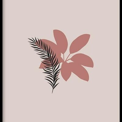 Walljar - Fleur Tropicale - Affiche avec Cadre / 40 x 60 cm