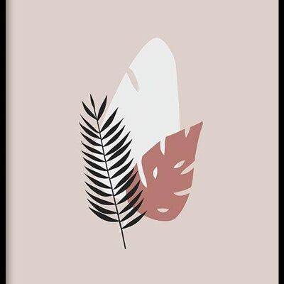 Walljar - Tropical Leaves Light - Poster con cornice / 40 x 60 cm