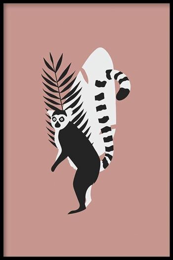 Walljar - Singe Tropical - Affiche avec Cadre / 40 x 60 cm 1