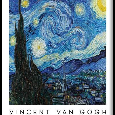 Walljar - Vincent van Gogh - La notte stellata - Poster con cornice / 20 x 30 cm