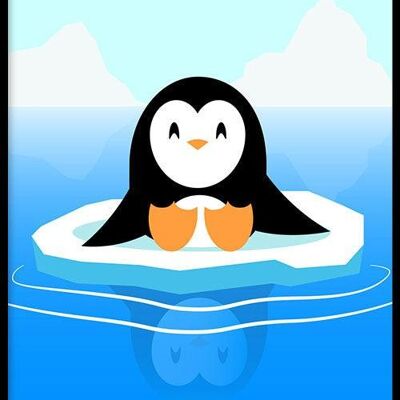 Walljar - Water Pinguïn - Poster met lijst / 30 x 45 cm