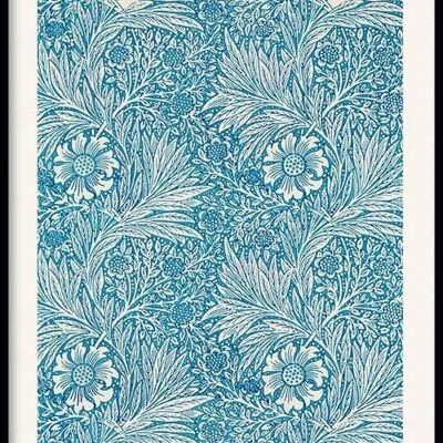 Walljar - William Morris - Blue Marigold - Poster met lijst / 50 x 70 cm