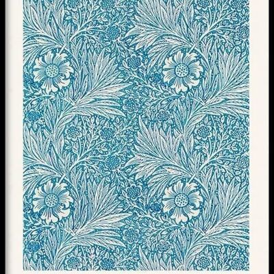 Walljar - William Morris - Blue Marigold - Poster with frame / 50 x 70 cm
