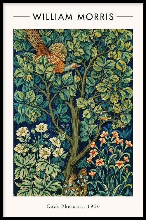 Walljar - William Morris - Cock Pheasant - Poster met lijst / 60 x 90 cm