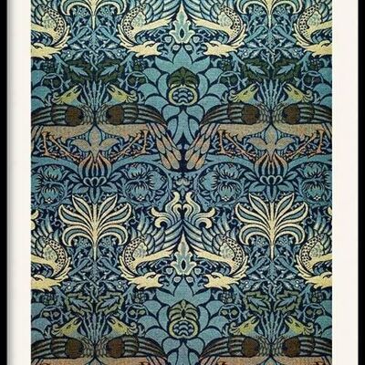 Walljar - William Morris - Peacock and Dragon - Poster with frame / 40 x 60 cm