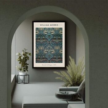 Walljar - William Morris - Paon et Dragon - Affiche avec cadre / 40 x 60 cm 2