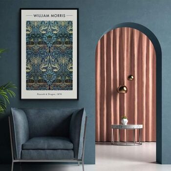 Walljar - William Morris - Paon et Dragon - Affiche avec cadre / 40 x 60 cm 4