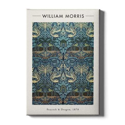 Walljar - William Morris - Paon et Dragon - Toile / 50 x 70 cm