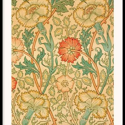 Walljar - William Morris - Pink and Rose - Poster with frame / 60 x 90 cm