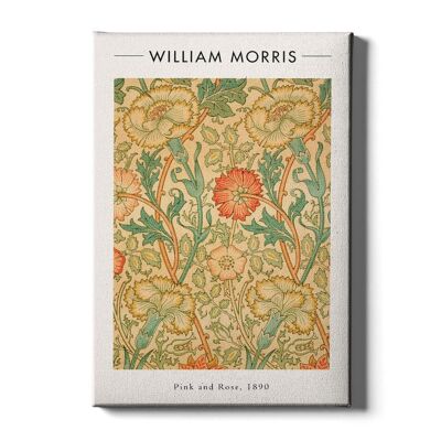 Walljar - William Morris - Pink und Rose - Leinwand / 40 x 60 cm